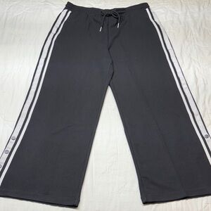 HALARA Women’s 90s Style Bottom-Snap Waffle-weave Joggers w/ Side Stripes XL NWT